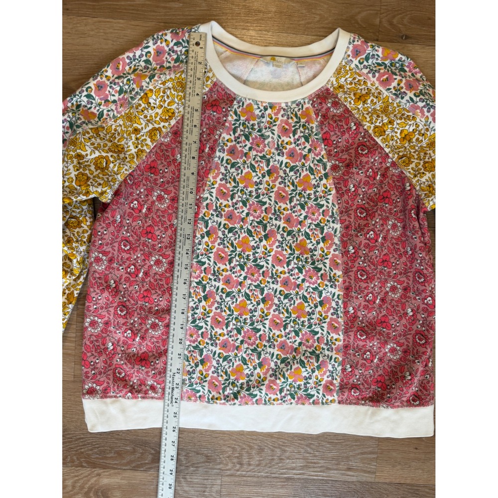 Boden XL Floral Patchwork Sweatshirt Cotton Crewneck Boho Cottagecore - Picture 7 of 14